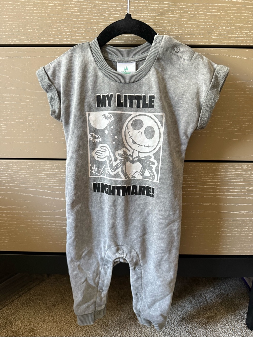 Disney Gray "My Little Nightmare" Baby One-Piece Footie
